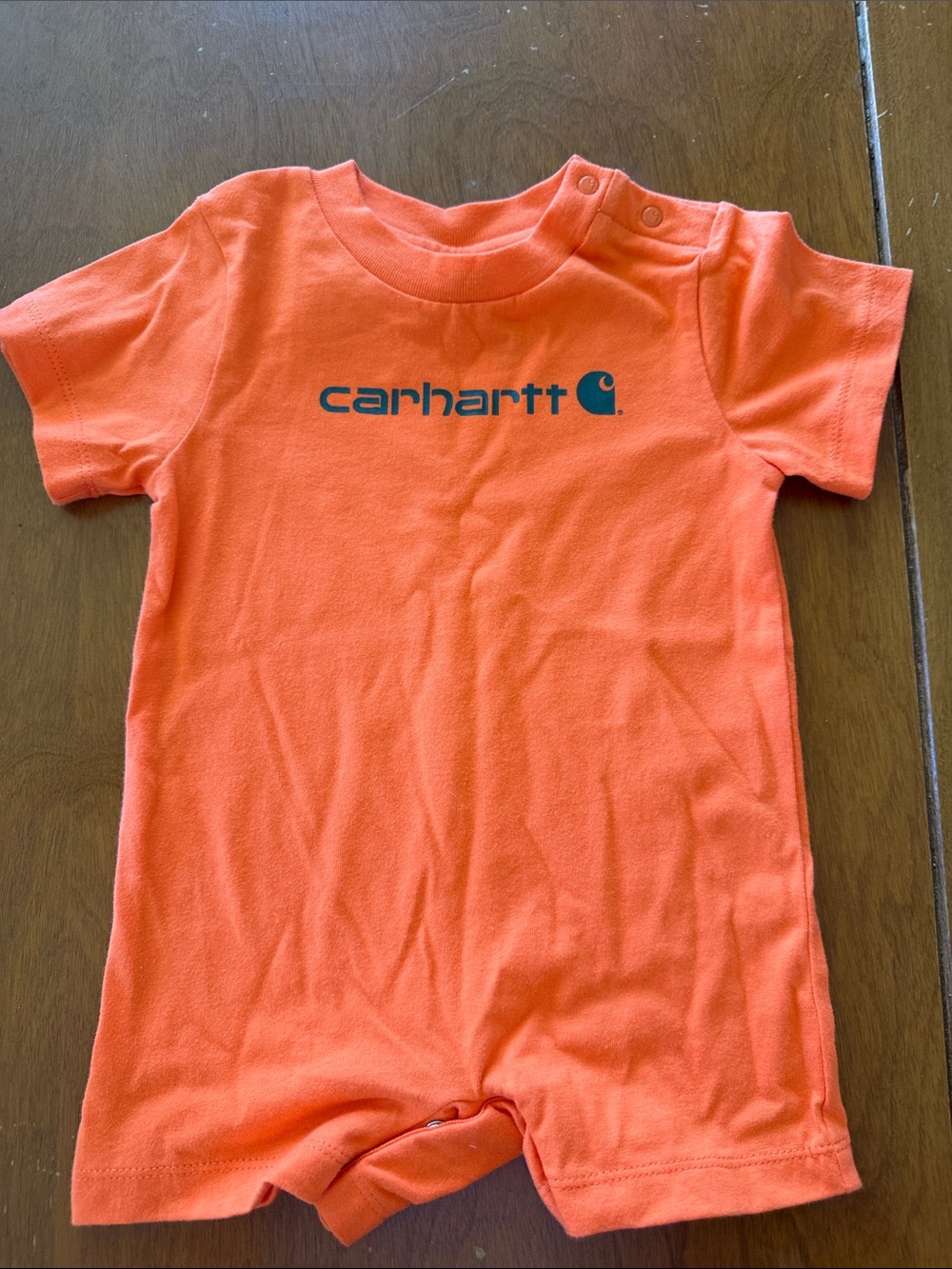 Carhartt Orange Short-Sleeve Logo Romper